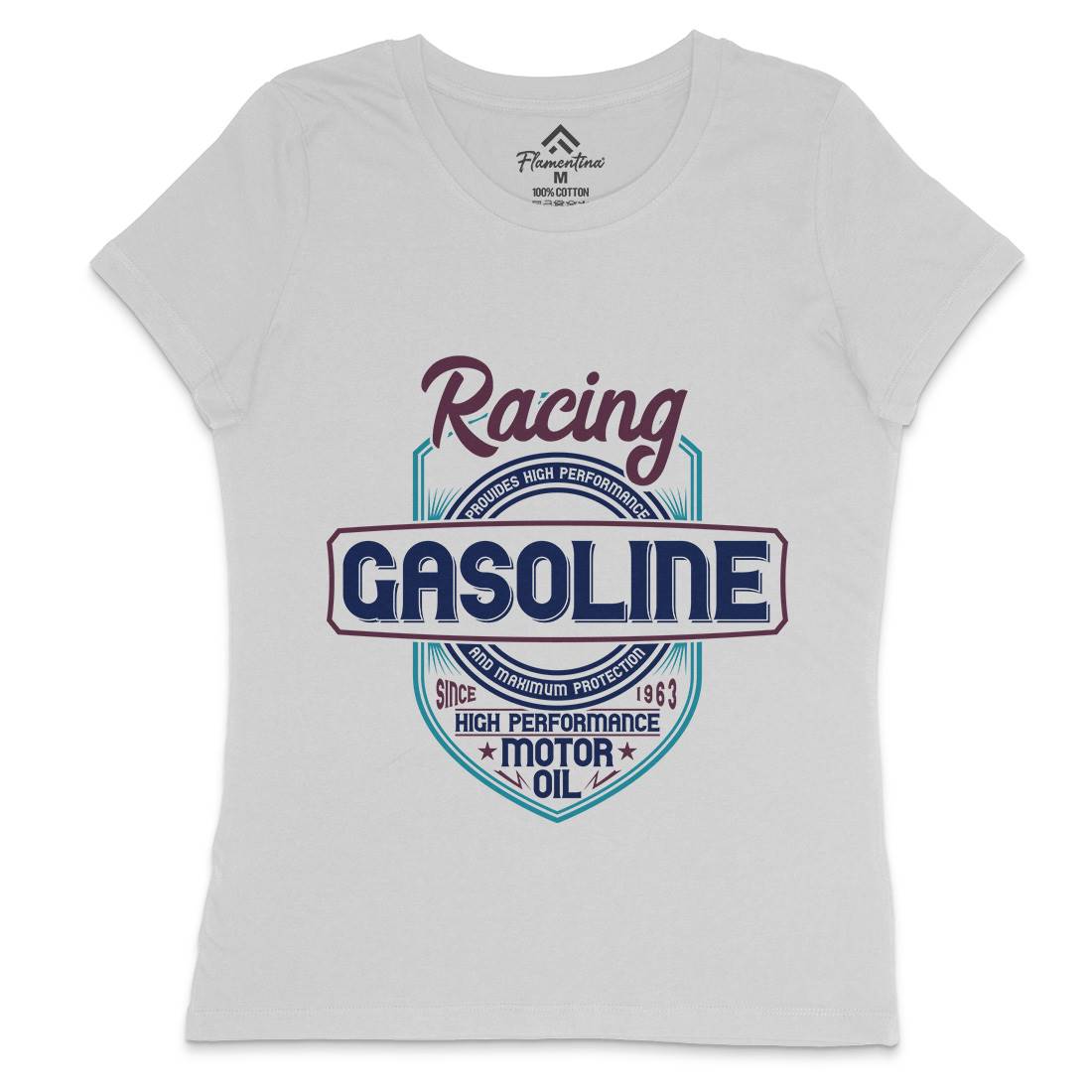Gasoline Womens Crew Neck T-Shirt Motorcycles B297