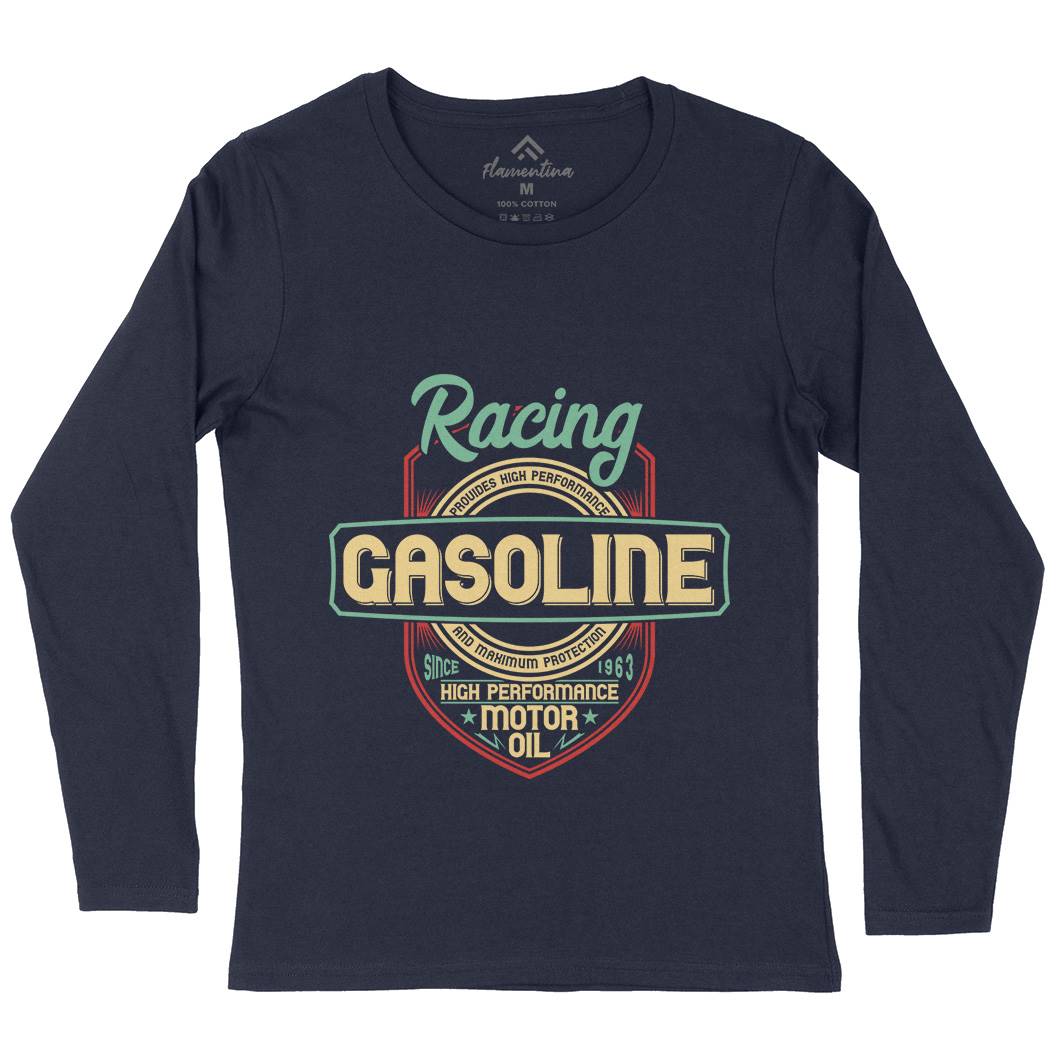 Gasoline Womens Long Sleeve T-Shirt Motorcycles B297
