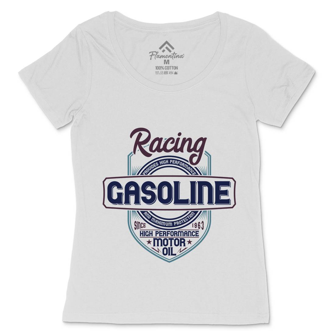 Gasoline Womens Scoop Neck T-Shirt Motorcycles B297