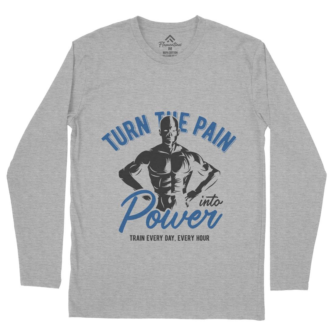 Power Mens Long Sleeve T-Shirt Gym B298