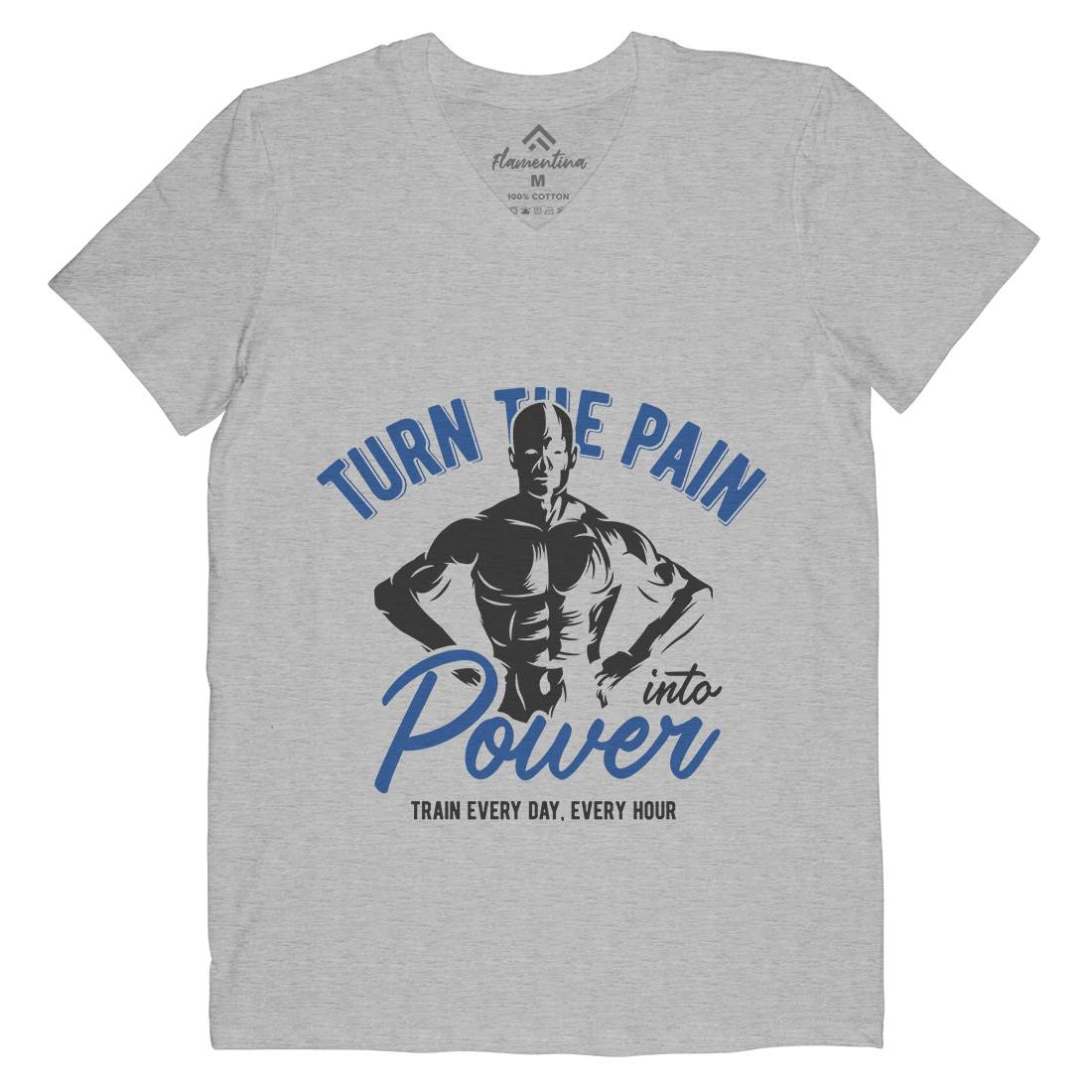 Power Mens V-Neck T-Shirt Gym B298