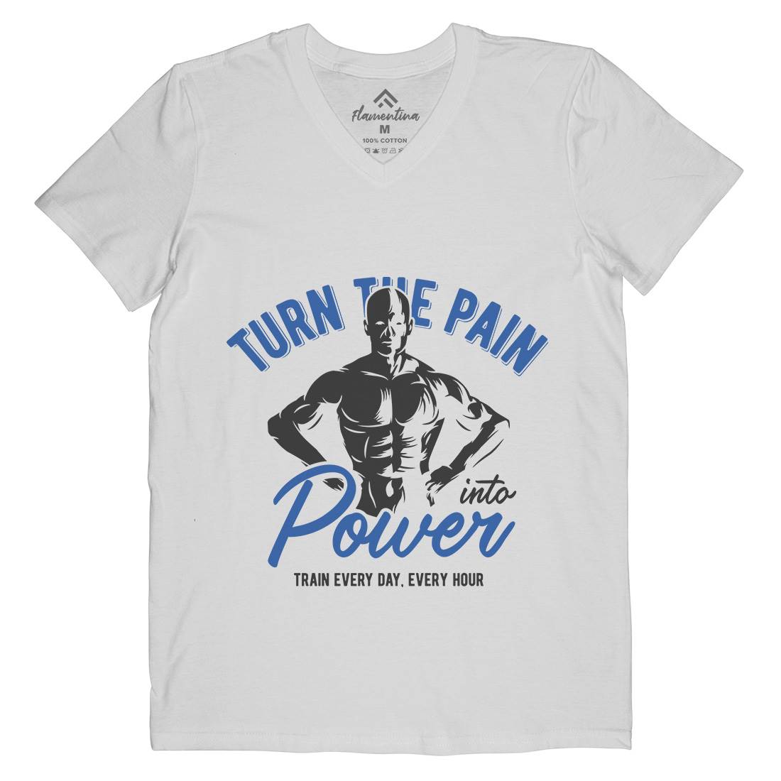Power Mens Organic V-Neck T-Shirt Gym B298