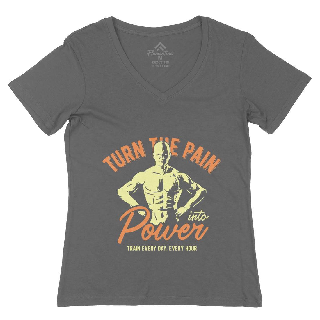 Power Womens Organic V-Neck T-Shirt Gym B298