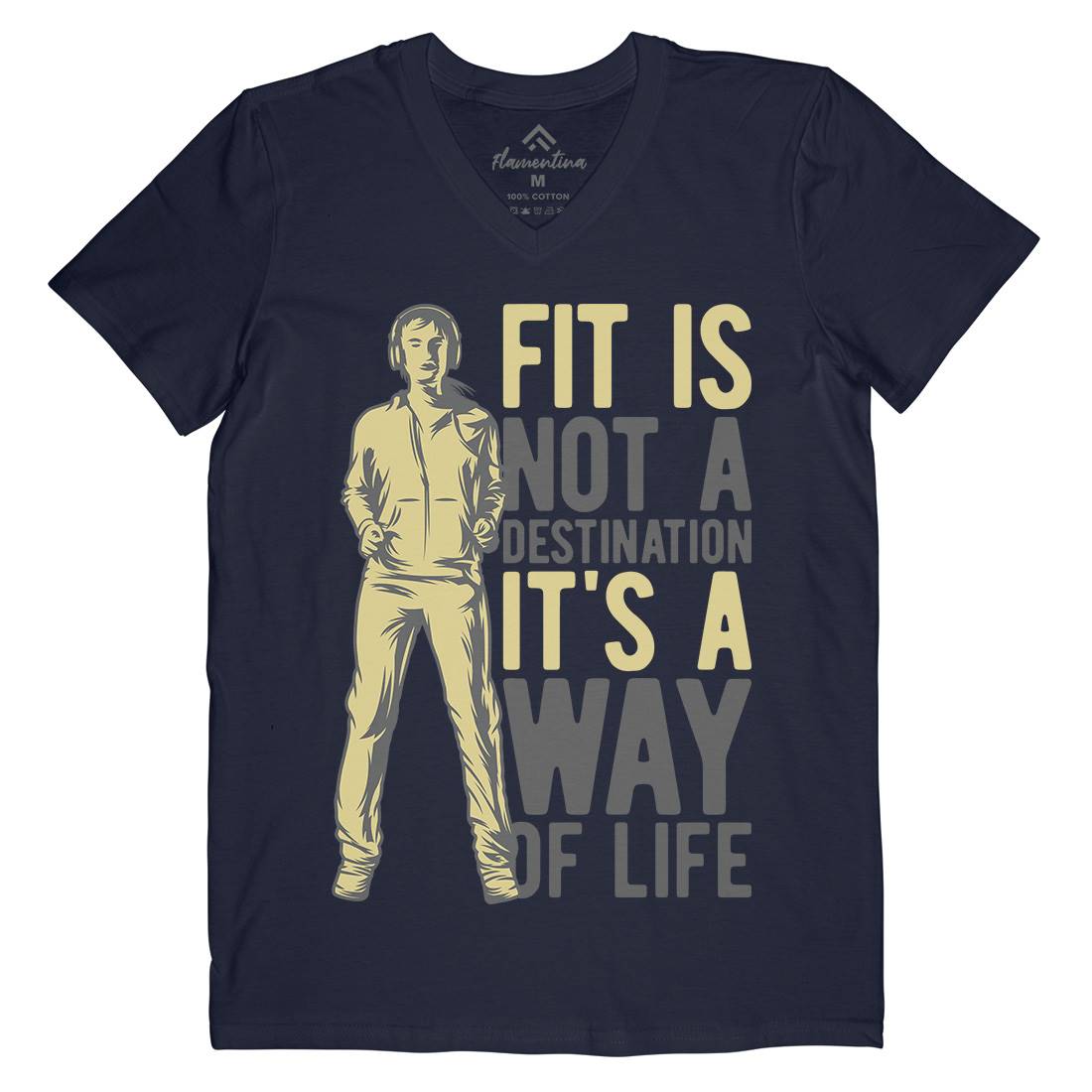 Fit Mens Organic V-Neck T-Shirt Gym B300