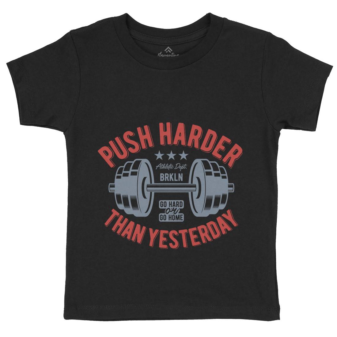 Push Harder Kids Organic Crew Neck T-Shirt Gym B301