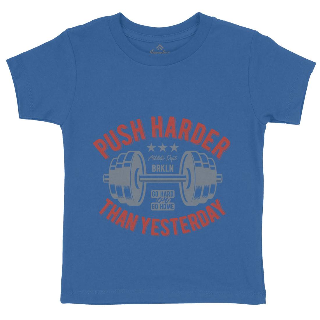 Push Harder Kids Organic Crew Neck T-Shirt Gym B301