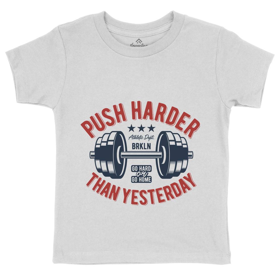 Push Harder Kids Crew Neck T-Shirt Gym B301