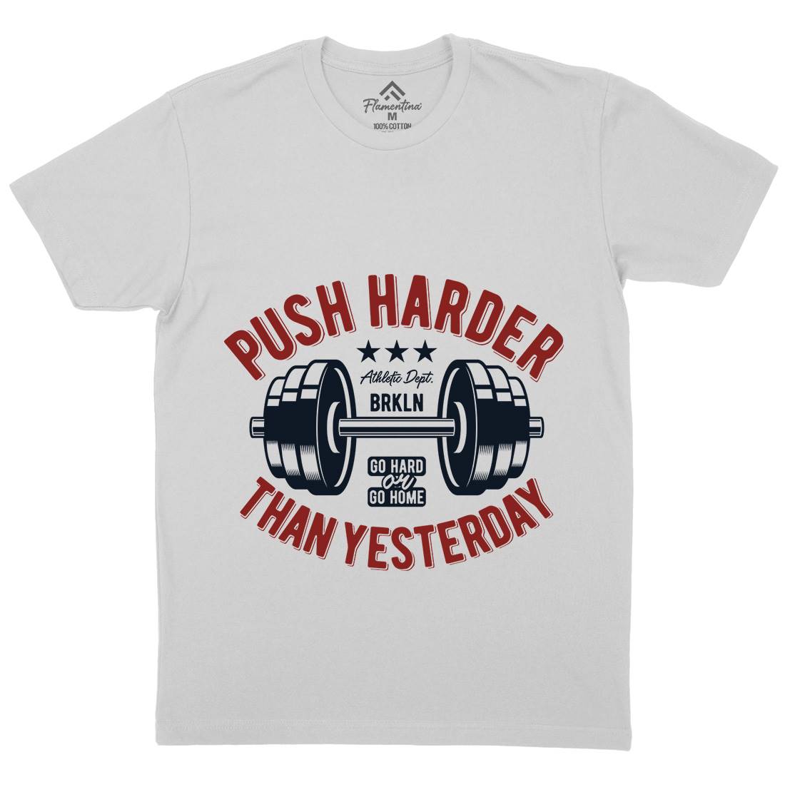 Push Harder Mens Crew Neck T-Shirt Gym B301