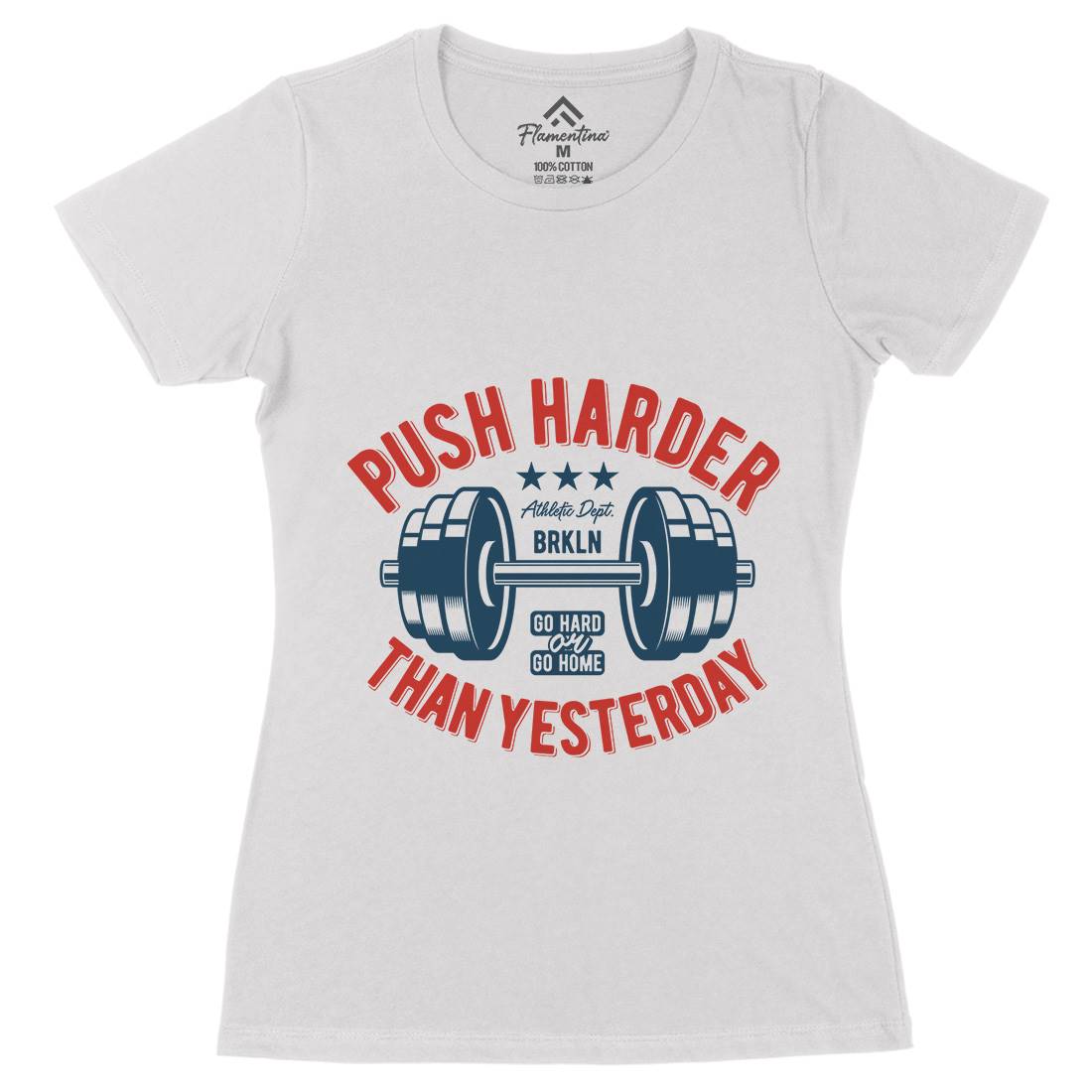 Push Harder Womens Organic Crew Neck T-Shirt Gym B301