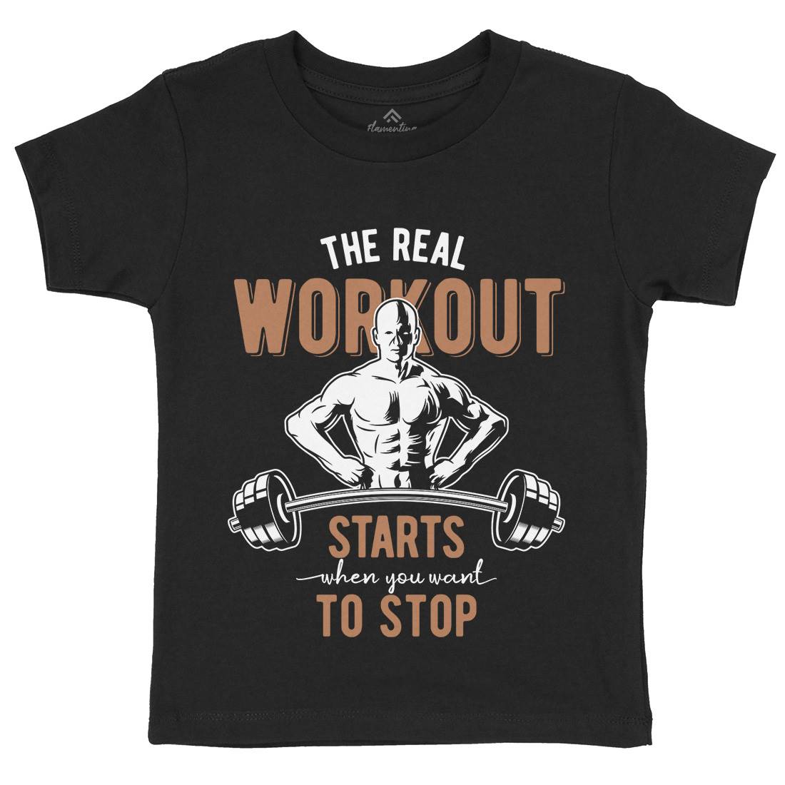 Workout Kids Organic Crew Neck T-Shirt Gym B302