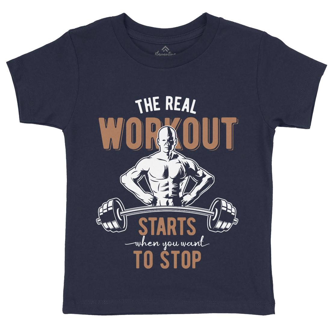 Workout Kids Organic Crew Neck T-Shirt Gym B302