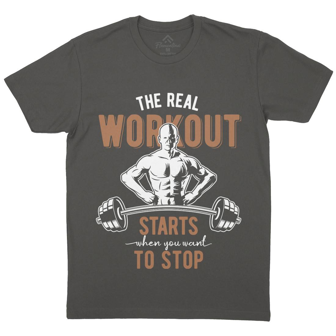 Workout Mens Organic Crew Neck T-Shirt Gym B302