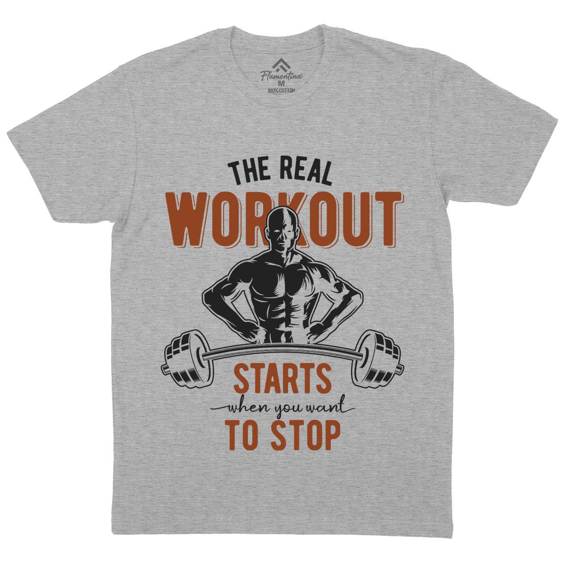 Workout Mens Organic Crew Neck T-Shirt Gym B302