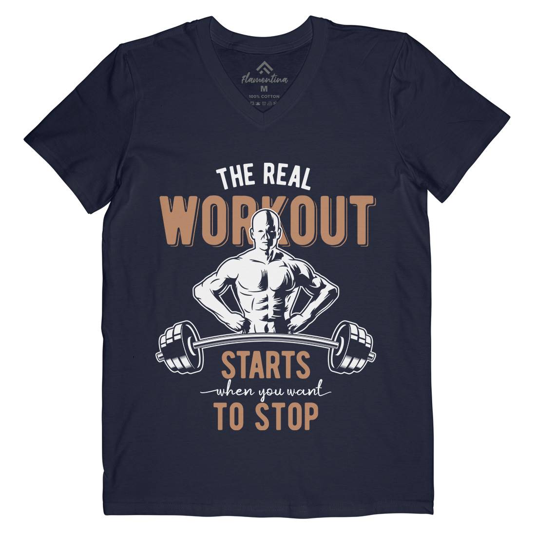 Workout Mens V-Neck T-Shirt Gym B302