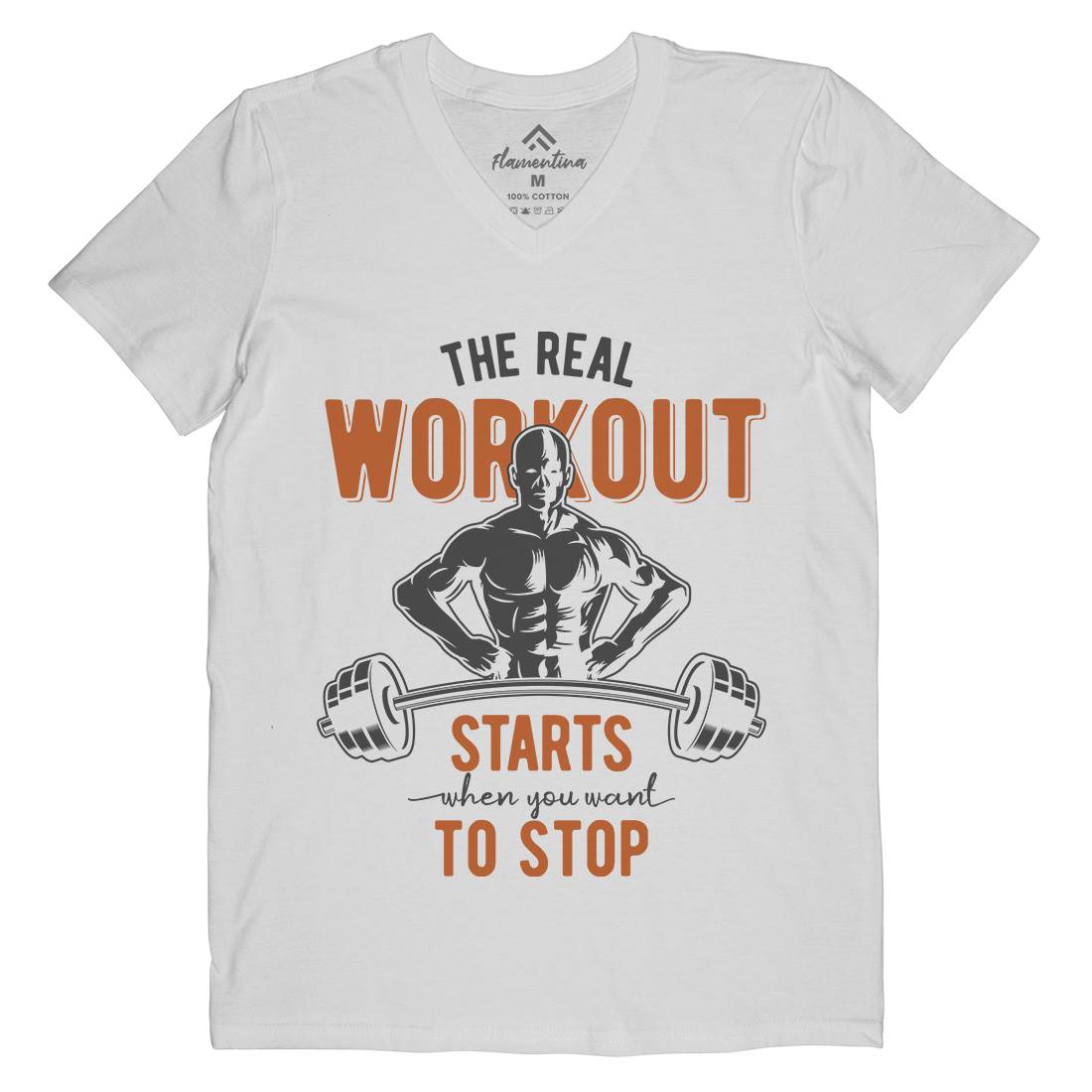 Workout Mens V-Neck T-Shirt Gym B302