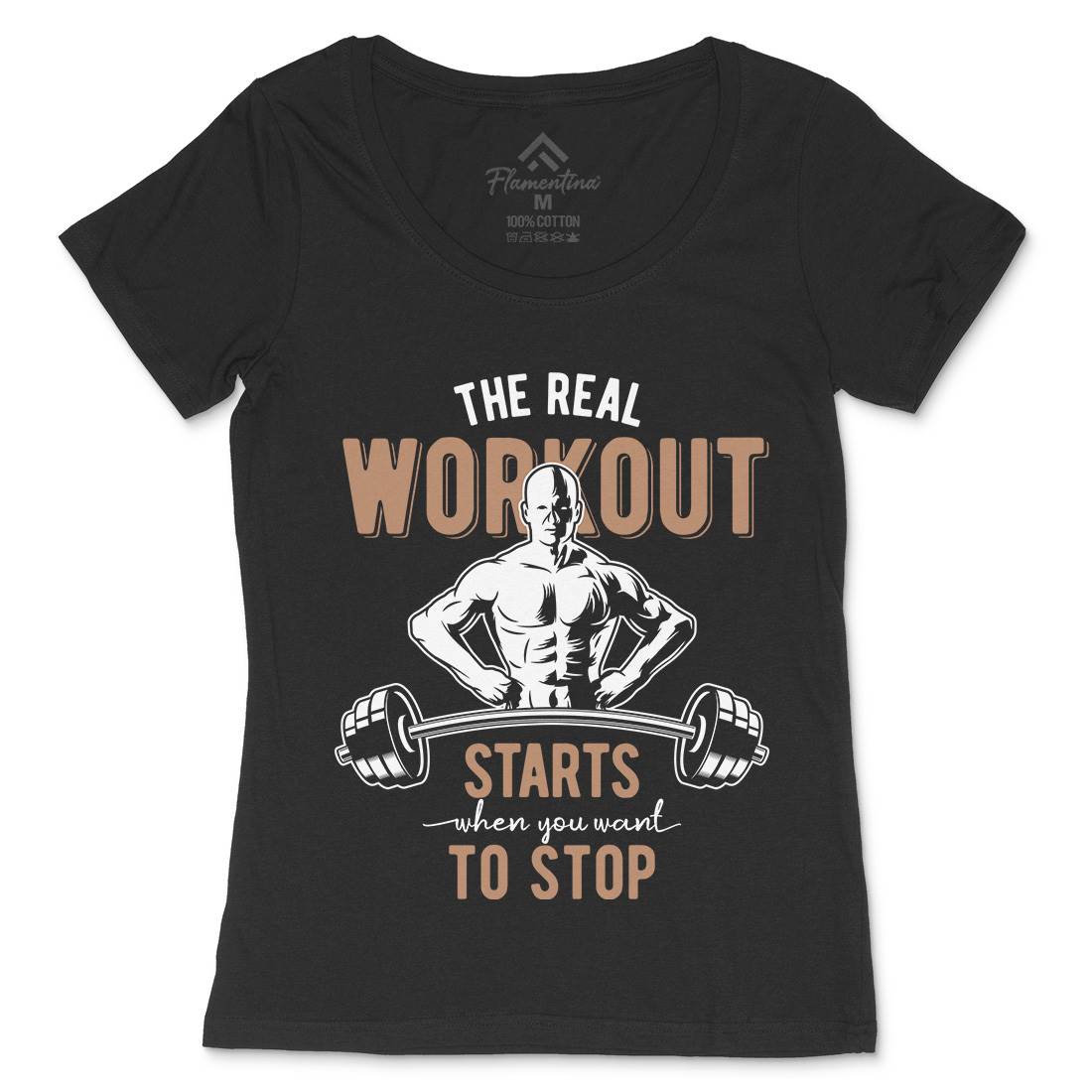 Workout Womens Scoop Neck T-Shirt Gym B302