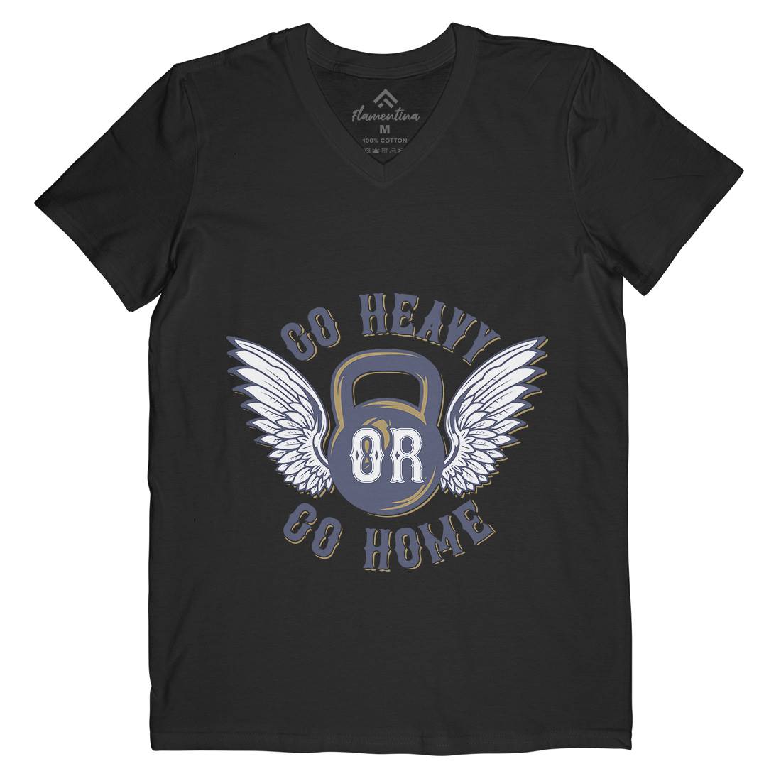 Heavy Mens Organic V-Neck T-Shirt Gym B303