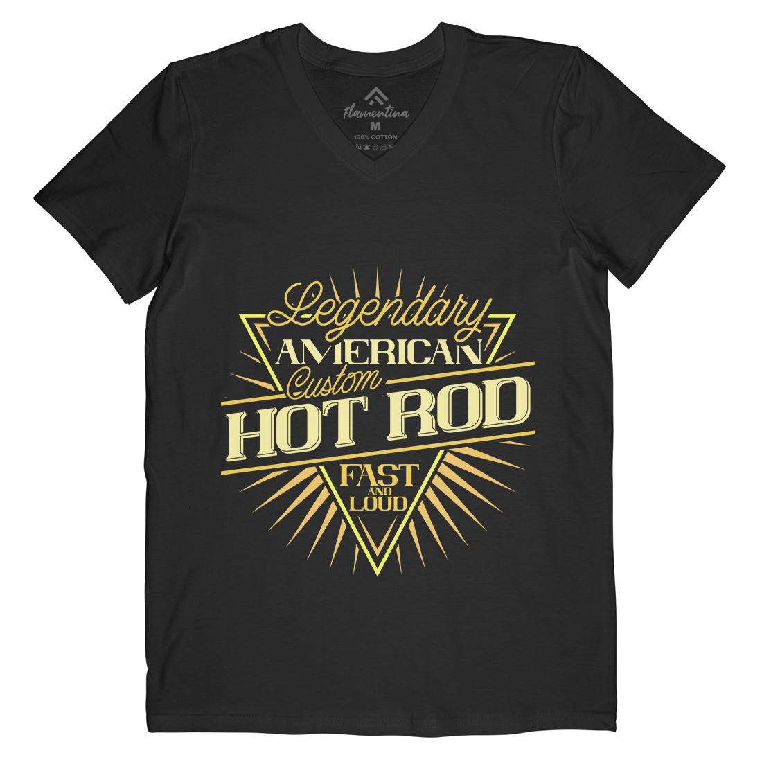 Hot Rod Mens Organic V-Neck T-Shirt Cars B305