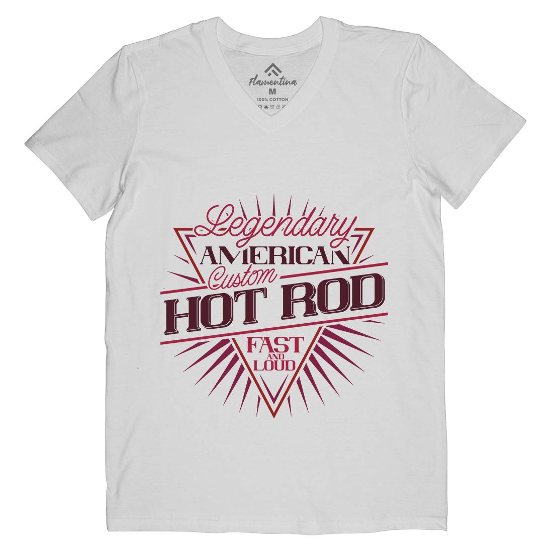 Hot Rod Mens Organic V-Neck T-Shirt Cars B305