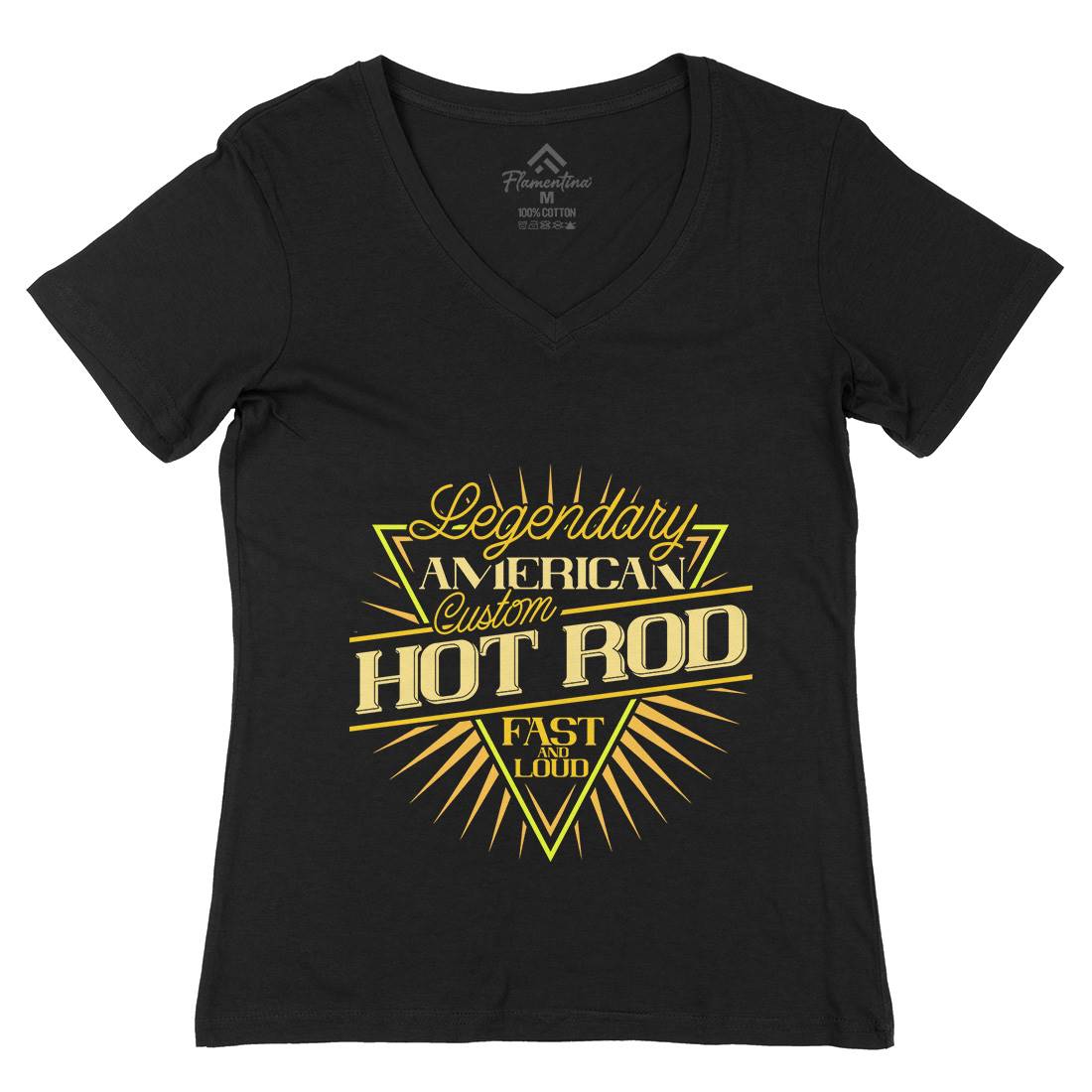Hot Rod Womens Organic V-Neck T-Shirt Cars B305