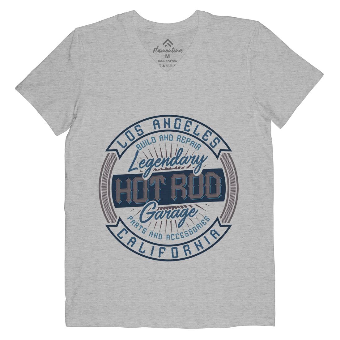 Hot Rod Mens Organic V-Neck T-Shirt Cars B306