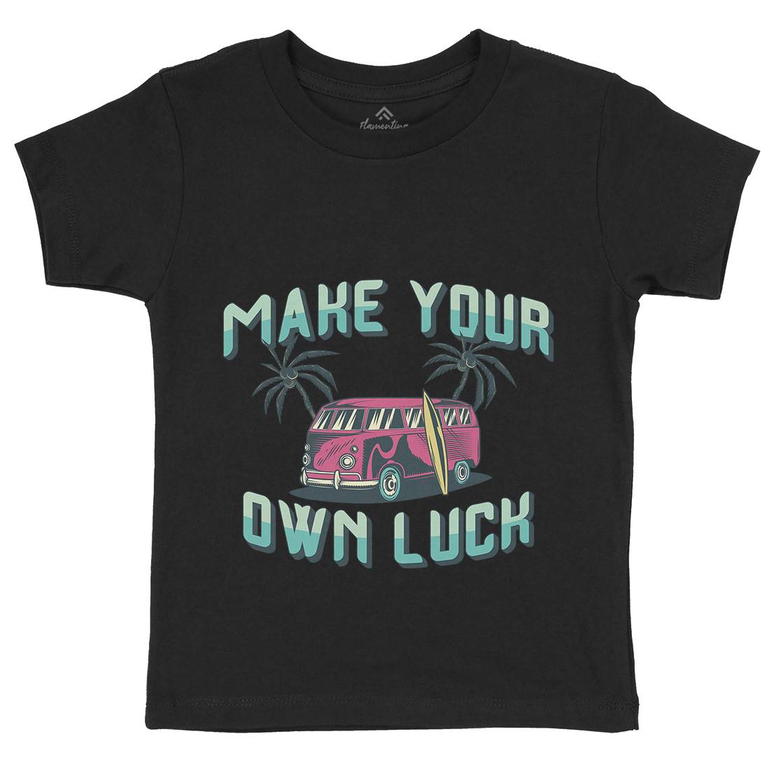 Make Your Own Luck Kids Crew Neck T-Shirt Nature B307