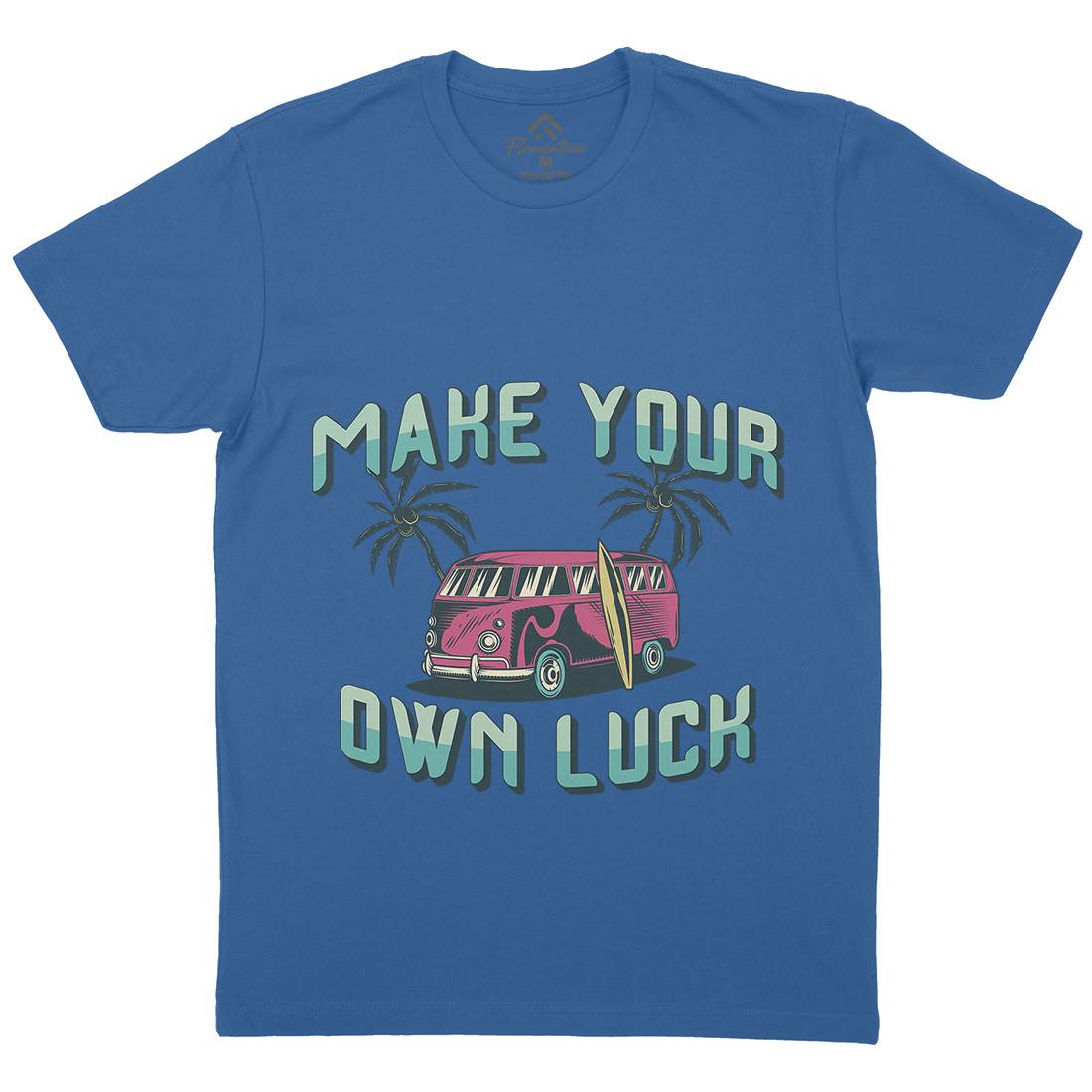 Make Your Own Luck Mens Organic Crew Neck T-Shirt Nature B307