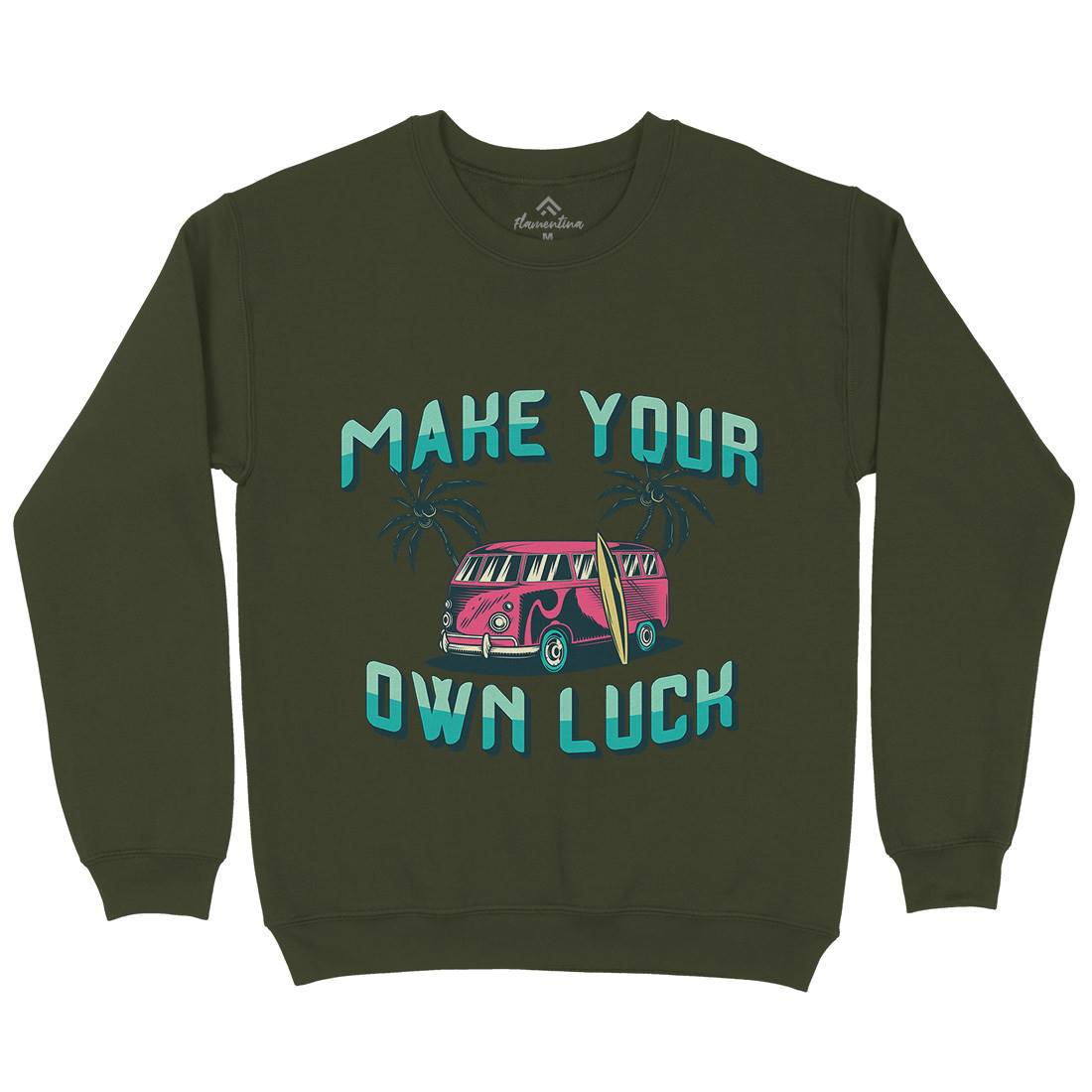 Make Your Own Luck Mens Crew Neck Sweatshirt Nature B307