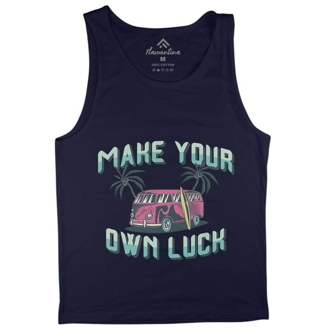 Make Your Own Luck Mens Tank Top Vest Nature B307