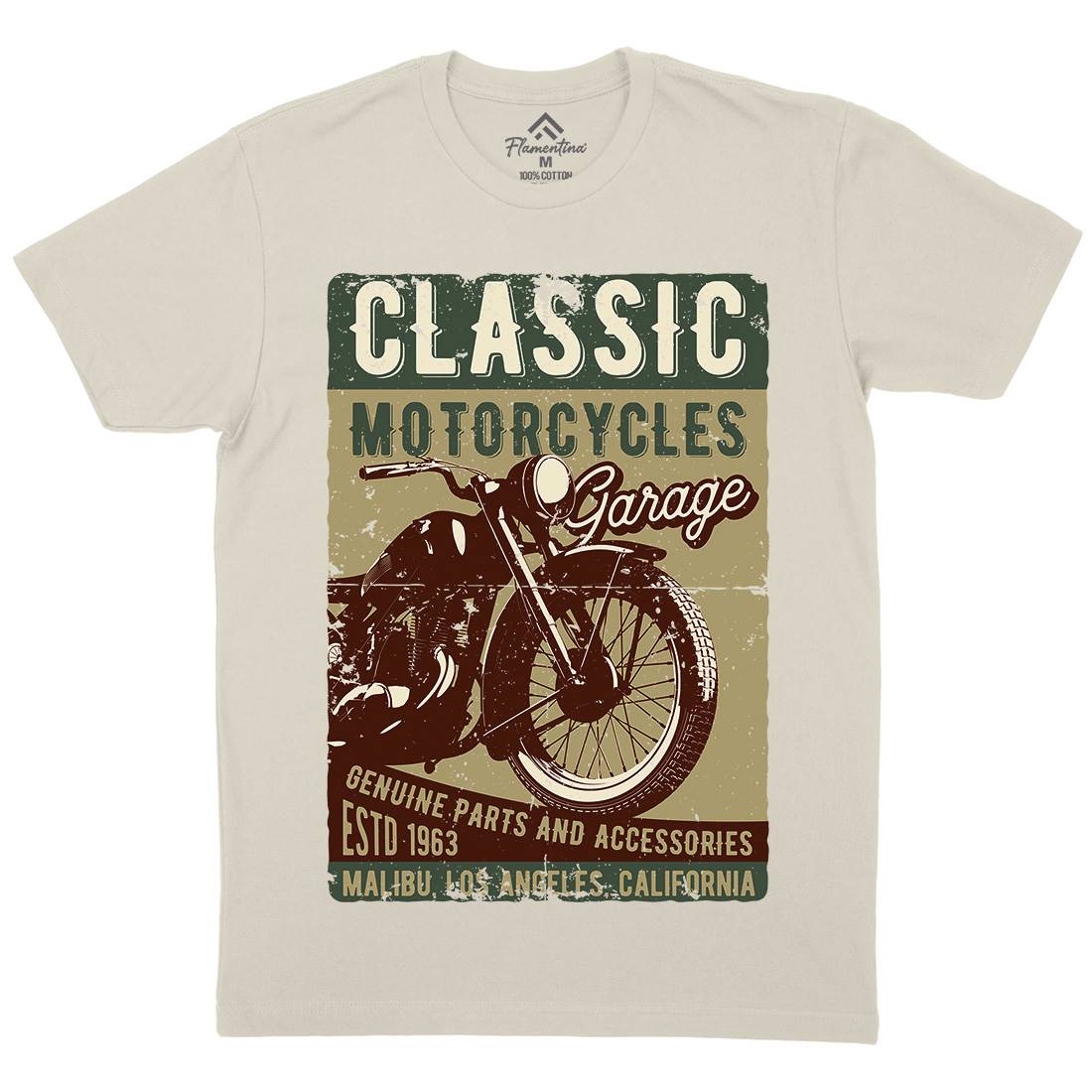 Motor Mens Organic Crew Neck T-Shirt Motorcycles B310