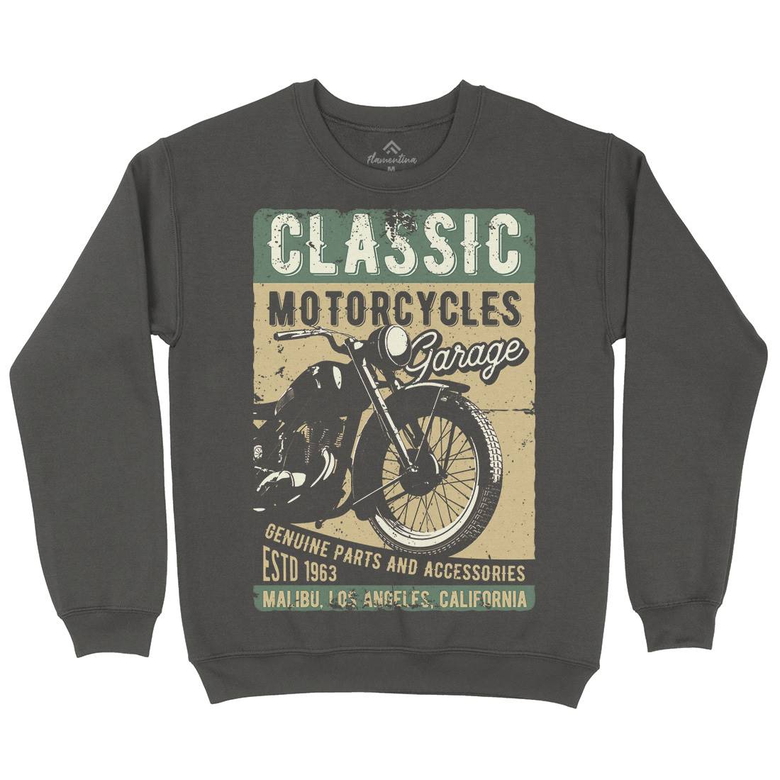Motor Mens Crew Neck Sweatshirt Motorcycles B310