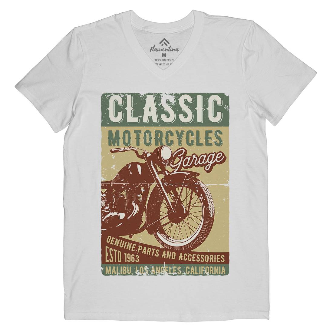 Motor Mens V-Neck T-Shirt Motorcycles B310