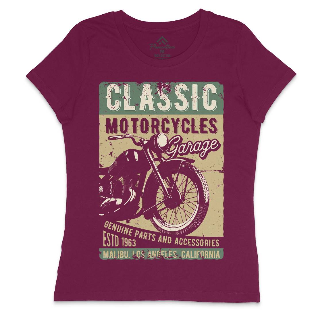 Motor Womens Crew Neck T-Shirt Motorcycles B310
