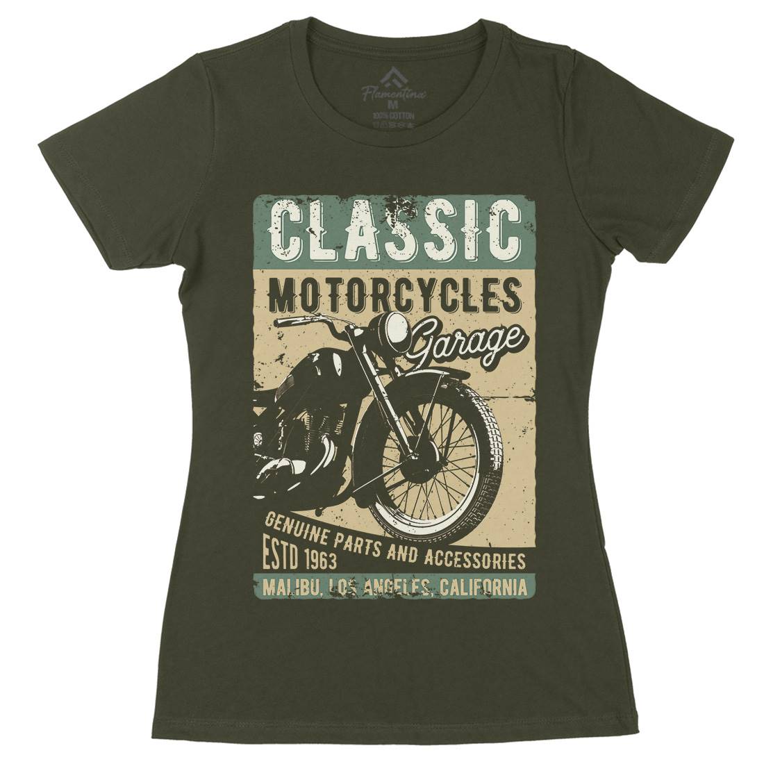 Motor Womens Organic Crew Neck T-Shirt Motorcycles B310