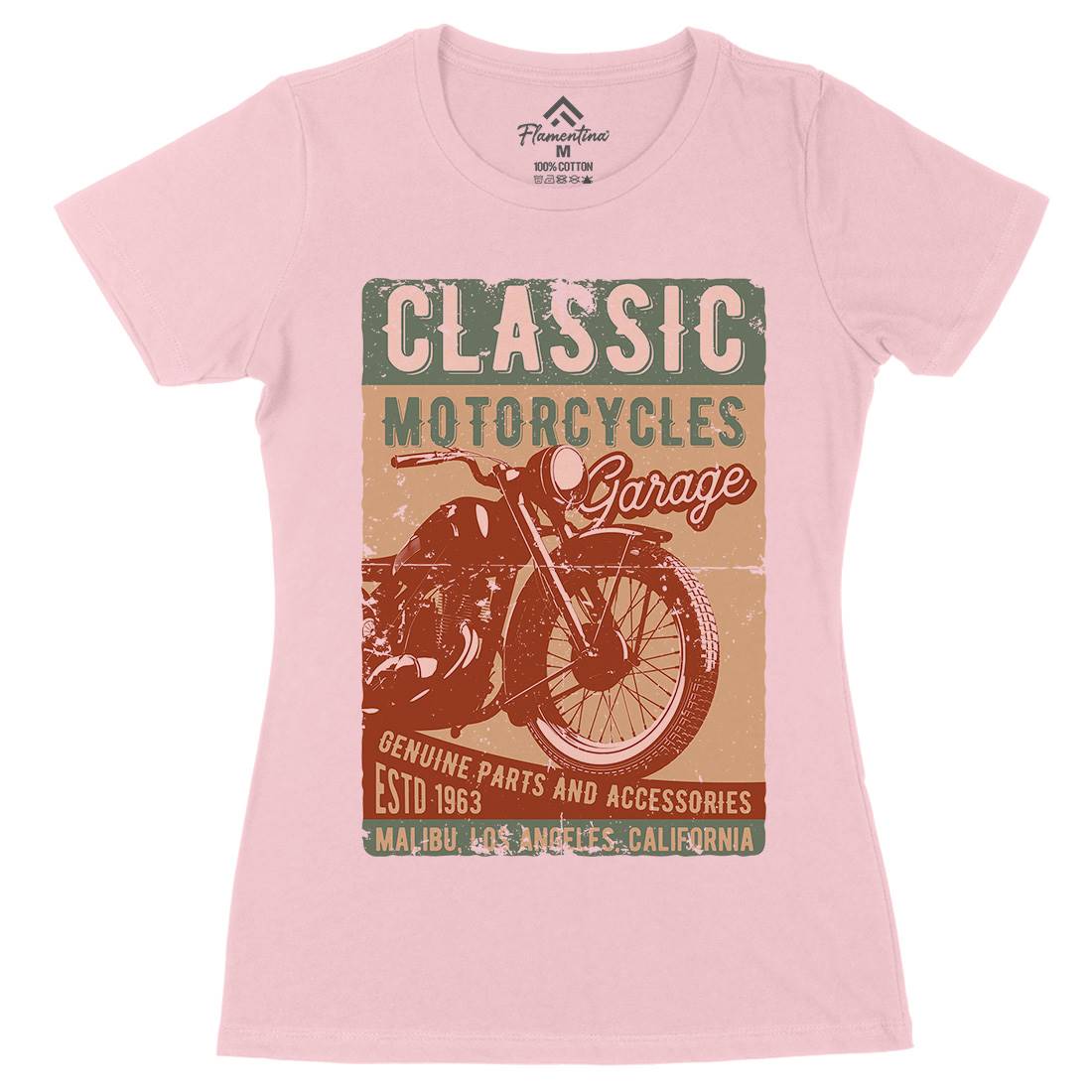 Motor Womens Organic Crew Neck T-Shirt Motorcycles B310