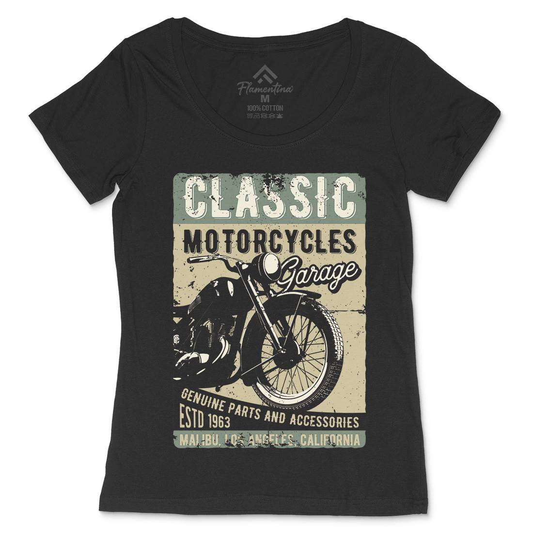 Motor Womens Scoop Neck T-Shirt Motorcycles B310