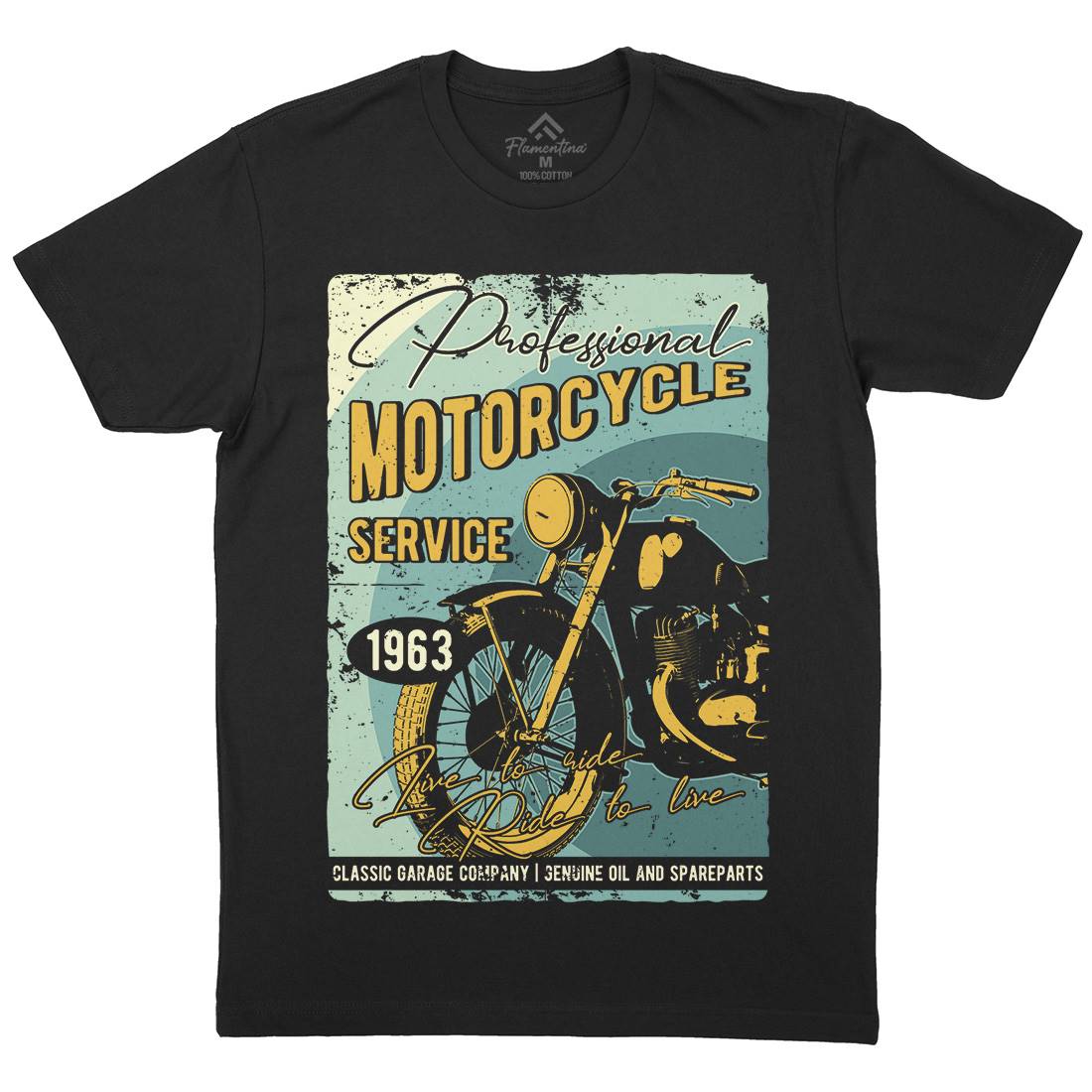 Motor Mens Organic Crew Neck T-Shirt Motorcycles B311
