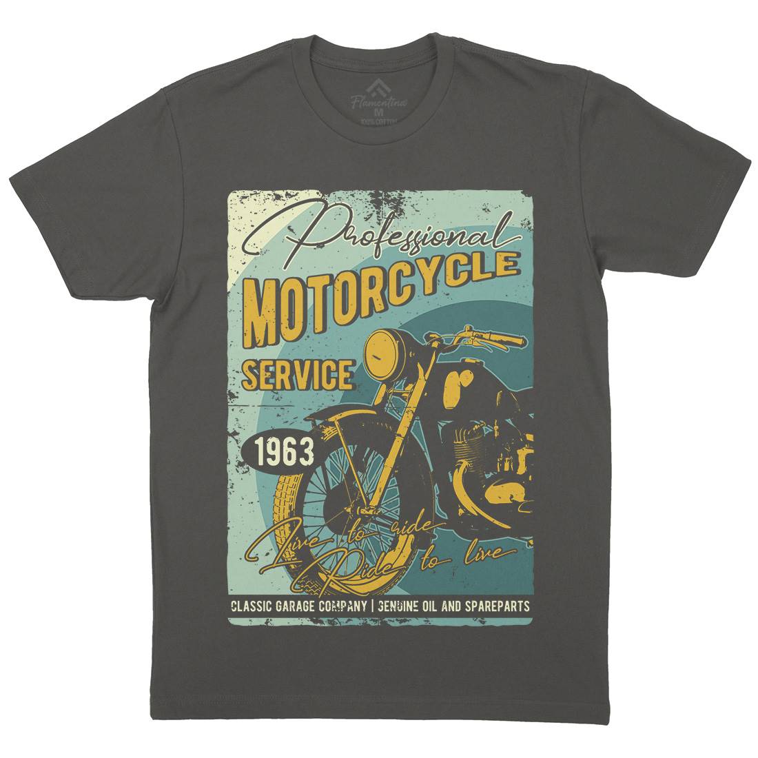 Motor Mens Crew Neck T-Shirt Motorcycles B311