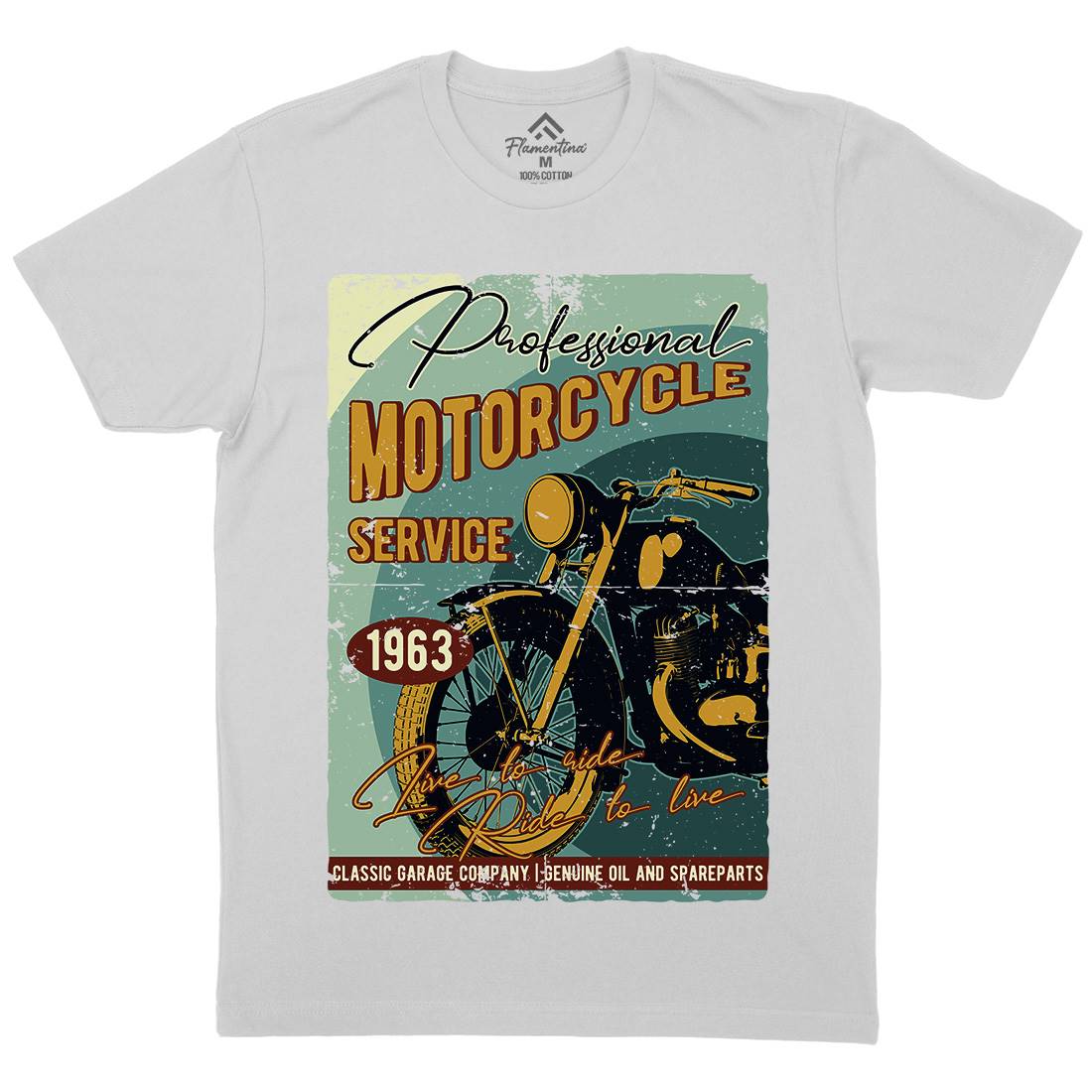 Motor Mens Crew Neck T-Shirt Motorcycles B311