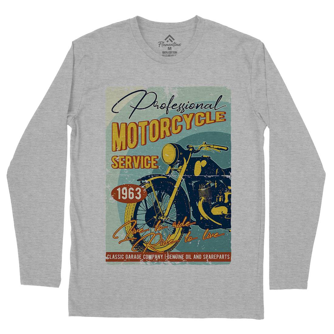 Motor Mens Long Sleeve T-Shirt Motorcycles B311