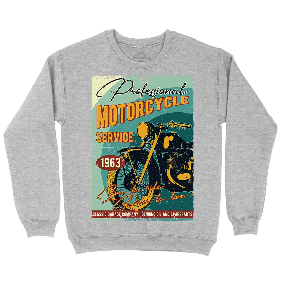 Motor Mens Crew Neck Sweatshirt Motorcycles B311