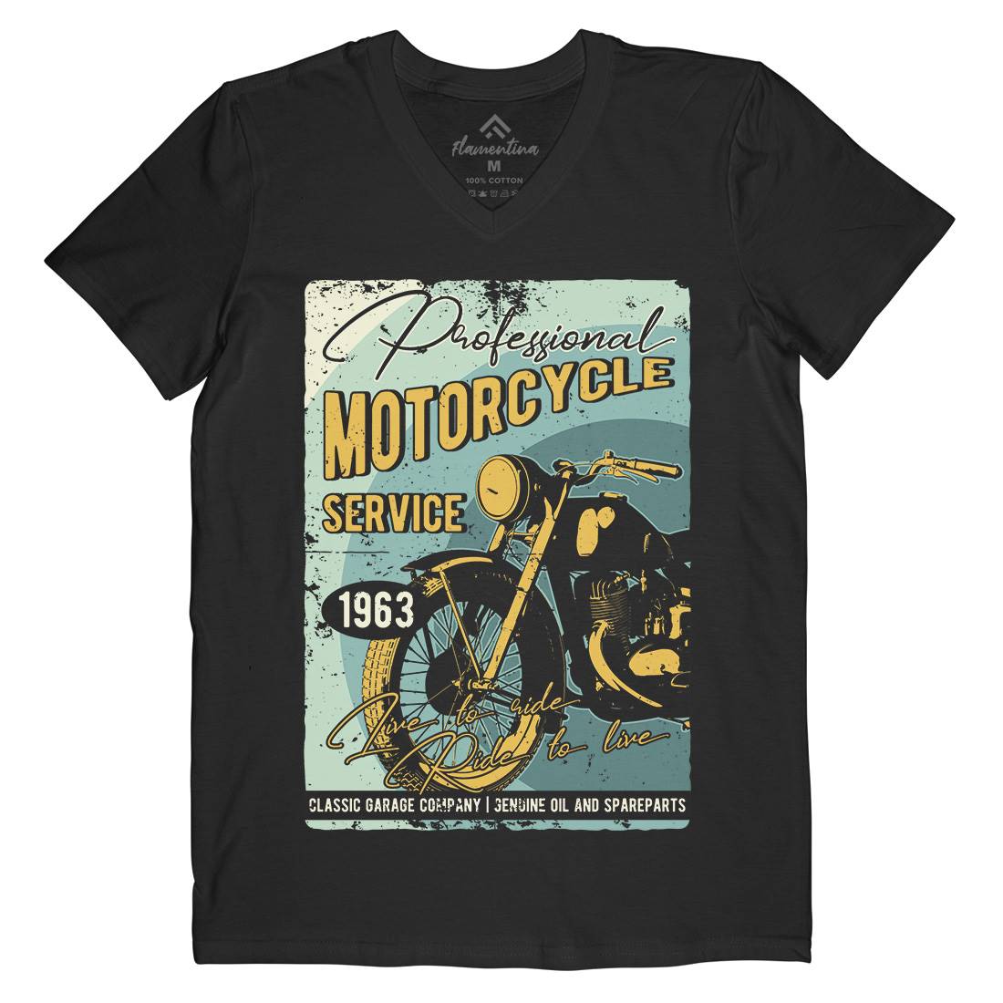 Motor Mens V-Neck T-Shirt Motorcycles B311