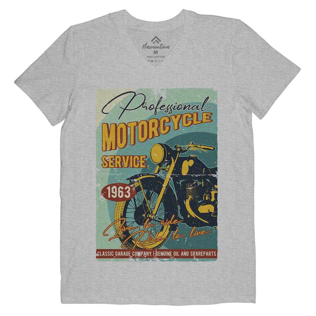 Motor Mens V-Neck T-Shirt Motorcycles B311