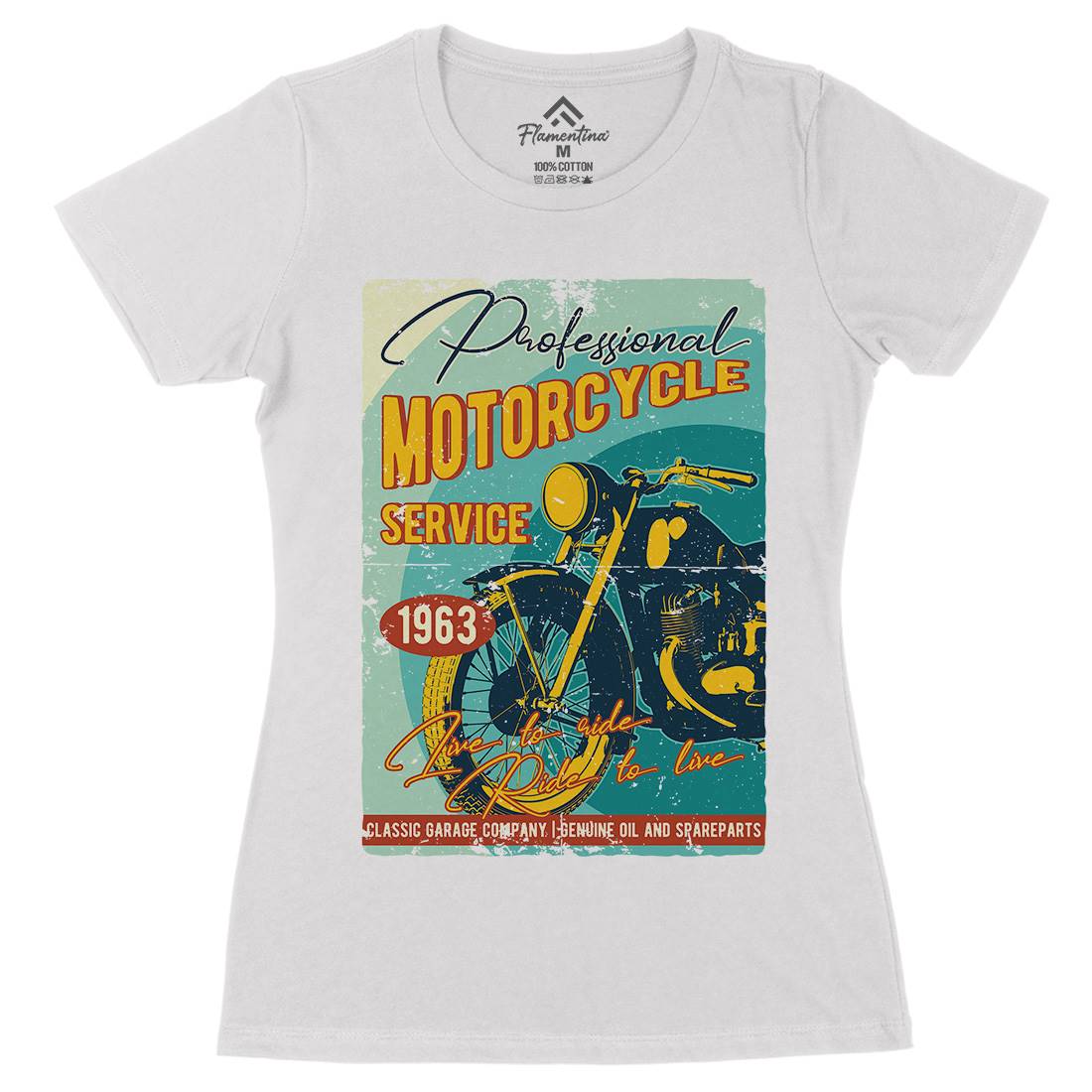 Motor Womens Organic Crew Neck T-Shirt Motorcycles B311