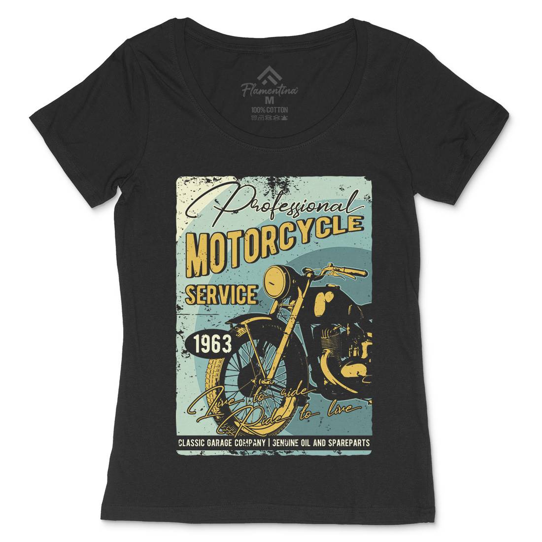 Motor Womens Scoop Neck T-Shirt Motorcycles B311
