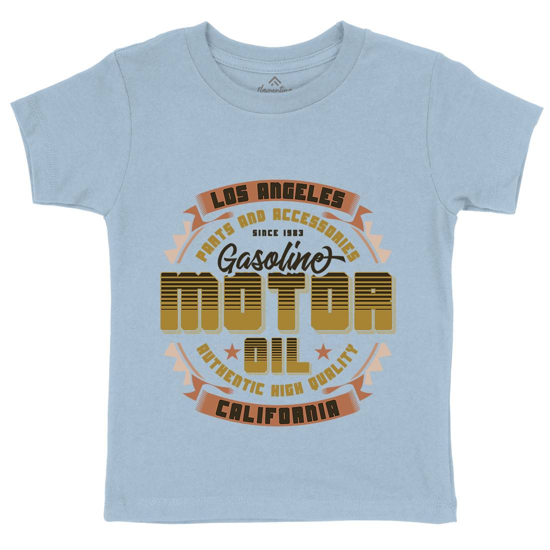Motor Oil Kids Organic Crew Neck T-Shirt Motorcycles B312