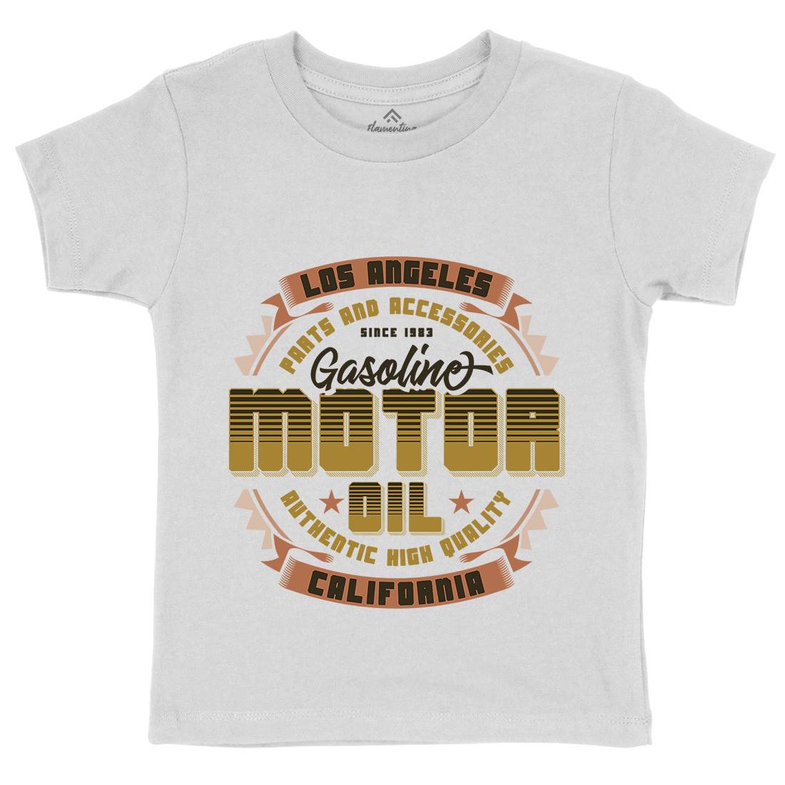 Motor Oil Kids Organic Crew Neck T-Shirt Motorcycles B312