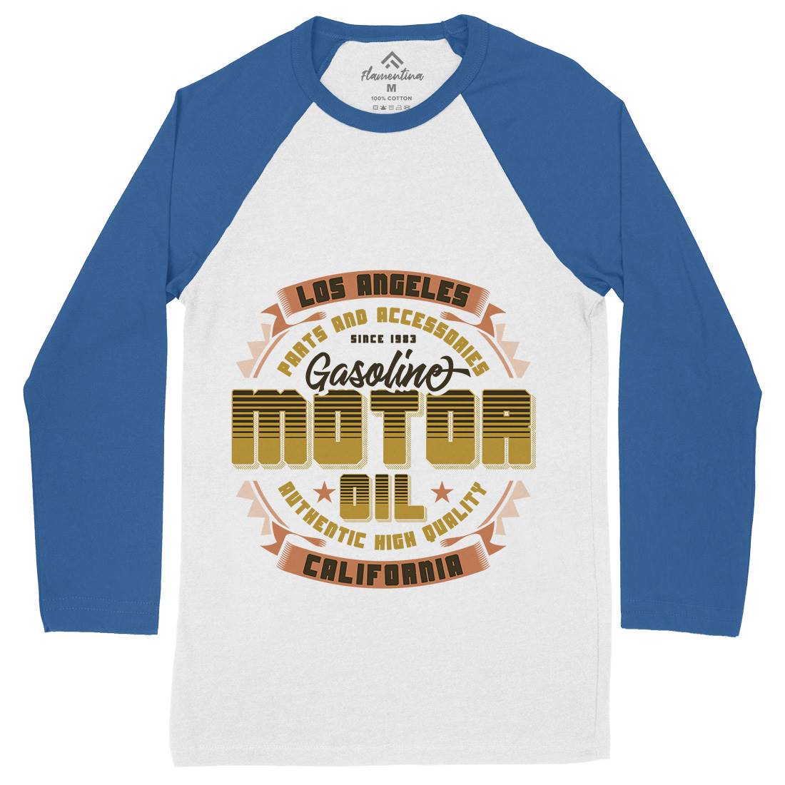 Motor Oil Mens Long Sleeve Baseball T-Shirt Motorcycles B312