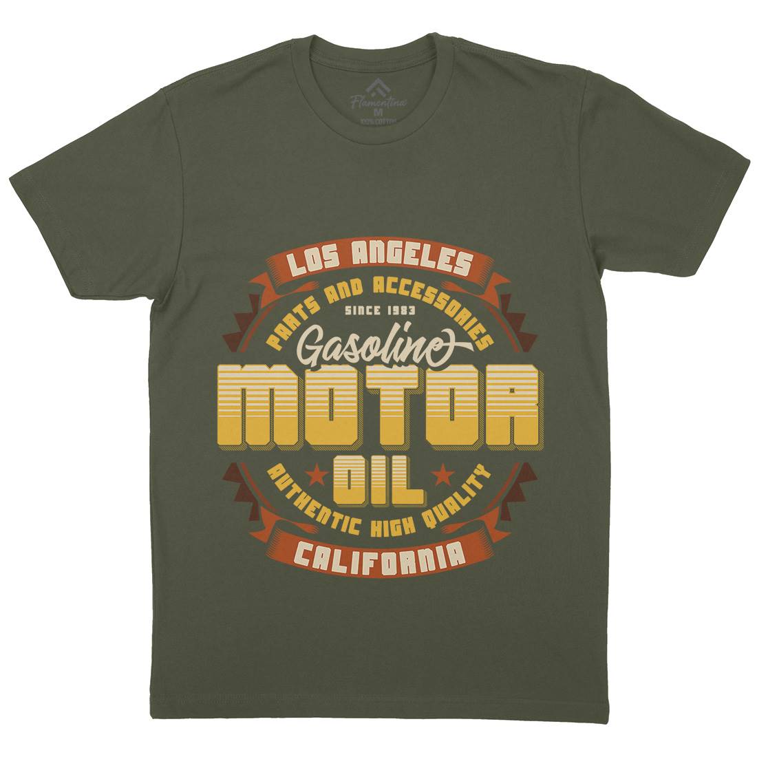 Motor Oil Mens Crew Neck T-Shirt Motorcycles B312