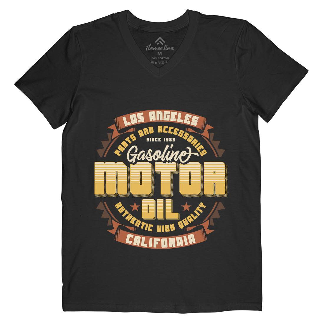 Motor Oil Mens V-Neck T-Shirt Motorcycles B312